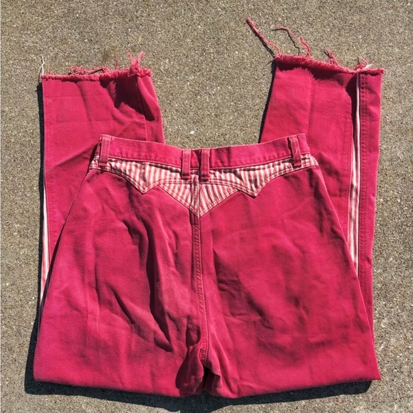 Vintage Red Wranglers with pinstripe accent - Picture 2 of 4